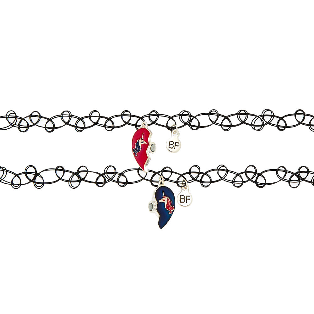 Unicorn Mood Heart Choker Necklaces - 2 Pack,