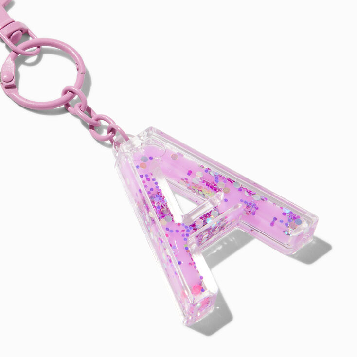 Initial Water-Filled Keychain - A,