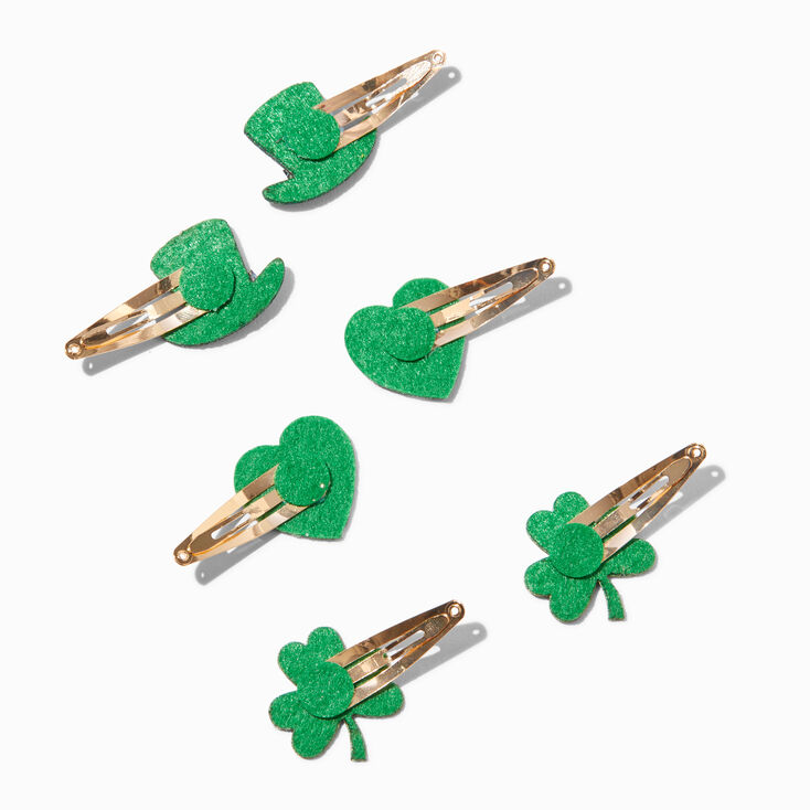 St. Patrick&#39;s Day Motifs Snap Hair Clips - 6 Pack,