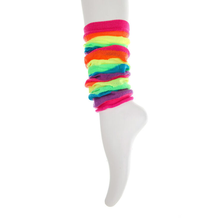Rainbow Stripe Knit Leg Warmers,