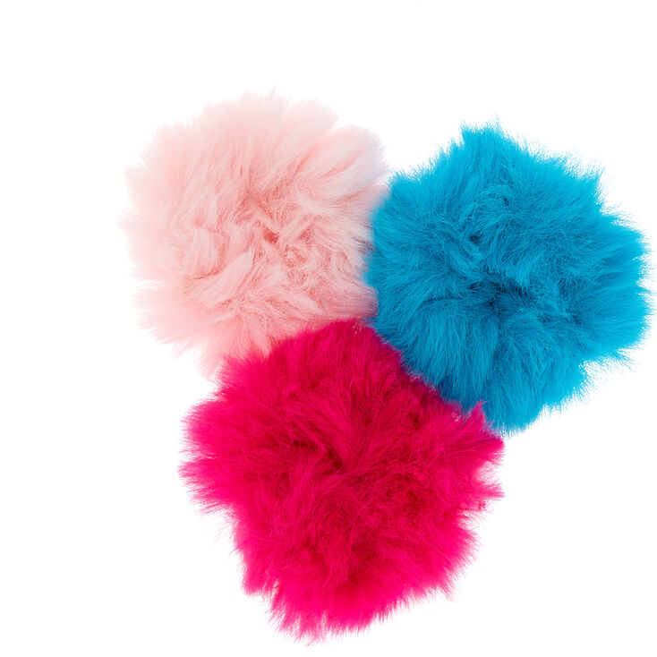 Claire&#39;s Club Small Fur Hair Scrunchies - Pink, 3 Pack,