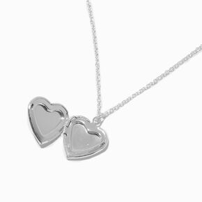 Pink Embellished Initial Glitter Heart Locket Necklace - R,