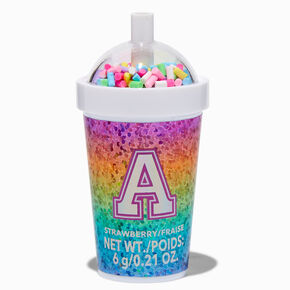 Initial Shaker Cup Flavored Lip Balm - A,