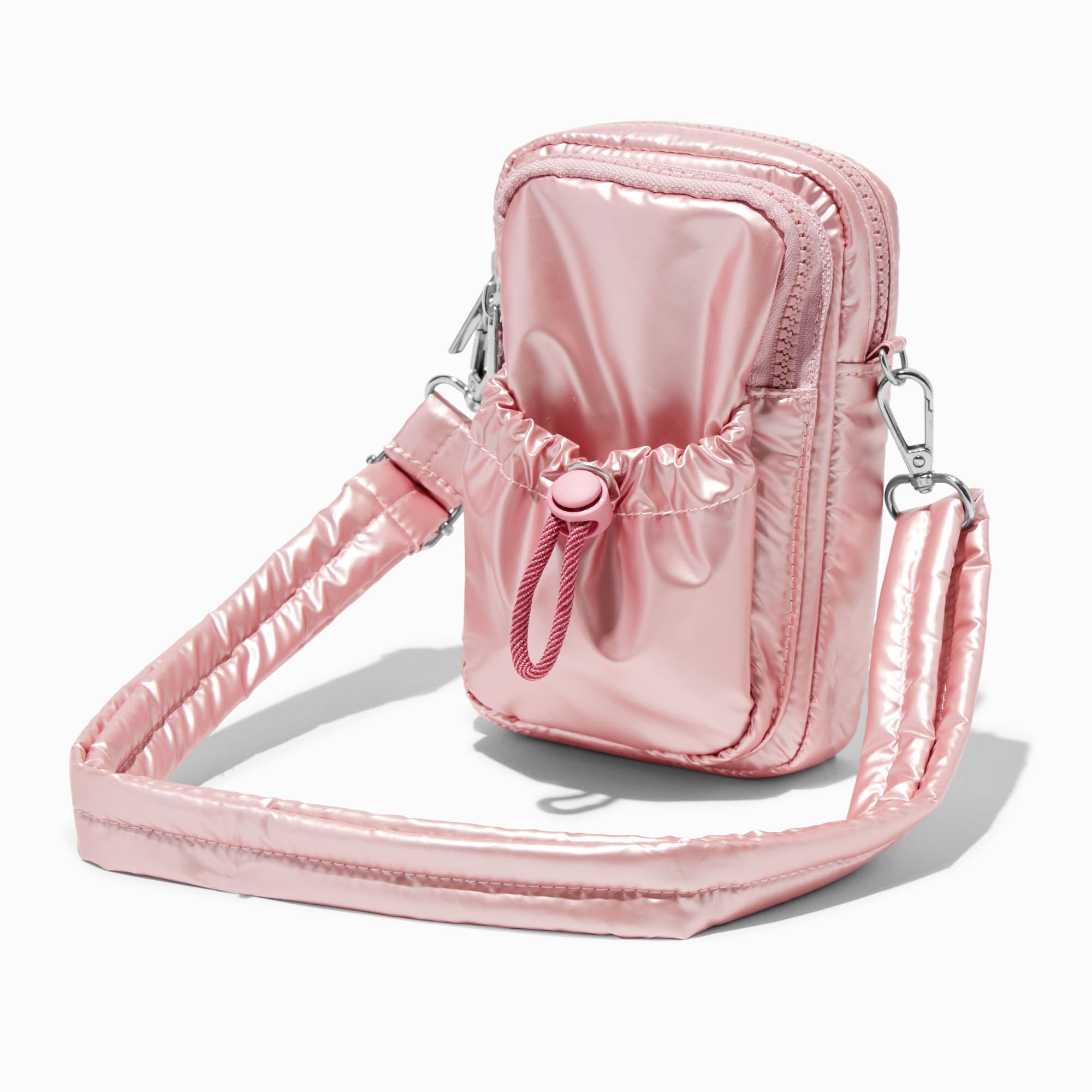 Pink Nylon Crossbody Bag,
