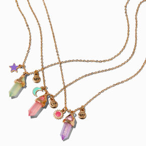 Best Friends Mystical Gem Celestial Pendant Necklaces - 3 Pack,