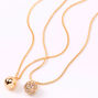 Gold Sleek Fireball Pendant Necklaces - 2 Pack,