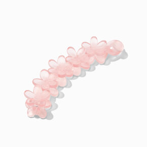 Matte Pink Flower Banana Hair Claw Clip,