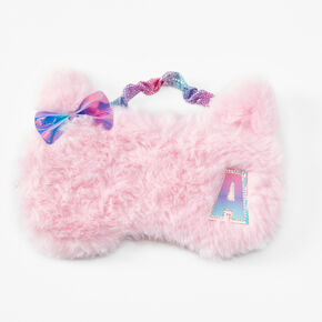 Initial Cat Sleeping Mask - Pink, A,