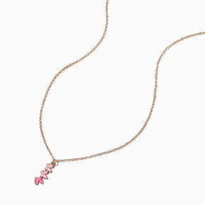Pink Ombr&eacute;  Butterfly Pendant Necklace,