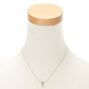 Collier &agrave; pendentif initiale avec strass couleur argent&eacute;e - E,