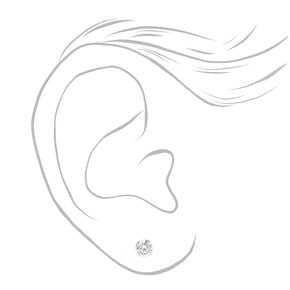 14kt Yellow Gold 5mm Cubic Zirconia Studs Ear Piercing Kit with Ear Care Solution,