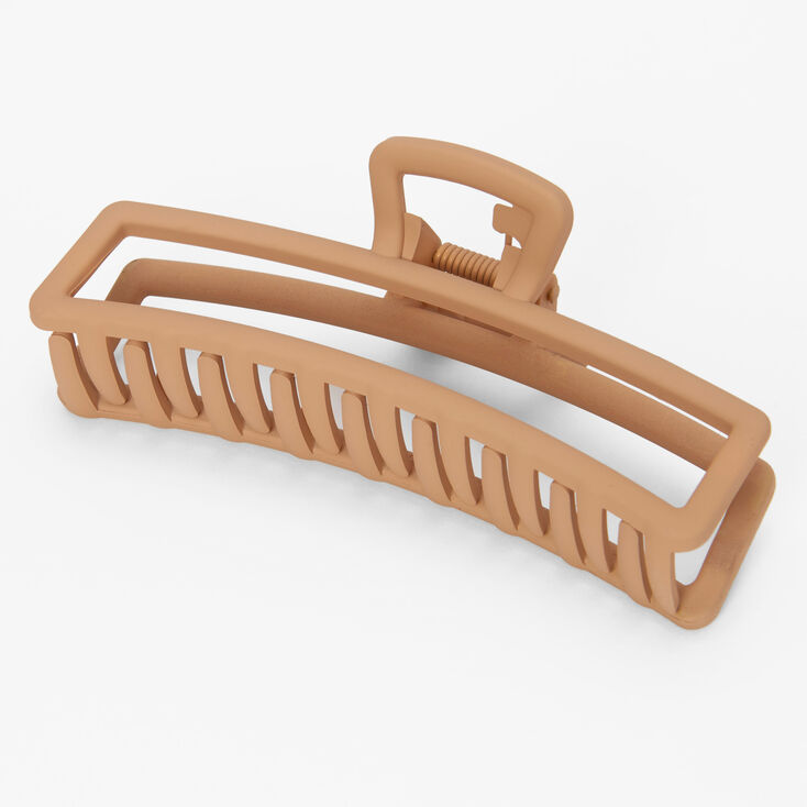 Taupe Large Rectangle Hair Claw,