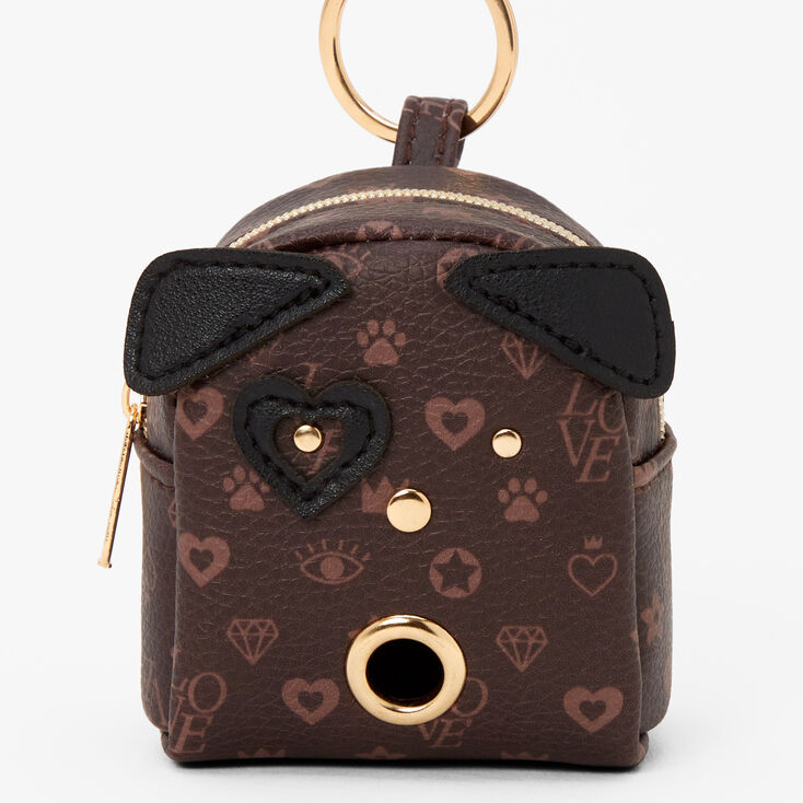 Brown Status Symbols Dog Waste Bag Dispenser Keychain,