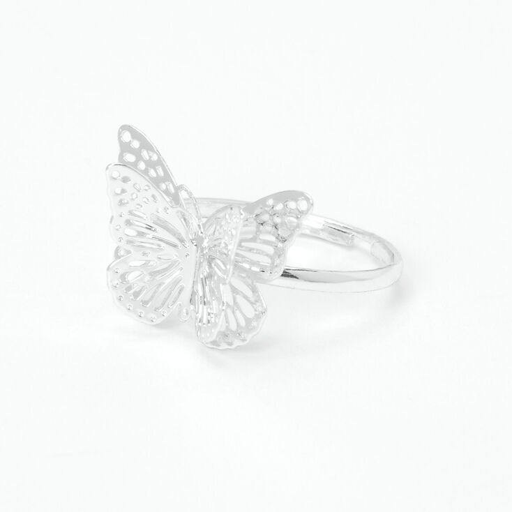 Silver Filigree Butterfly Dimensional Ring,