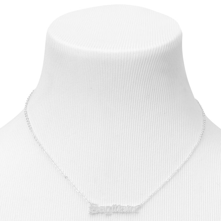 Collier &agrave; pendentif signe du zodiaque gothique couleur argent&eacute;e - Sagittaire,