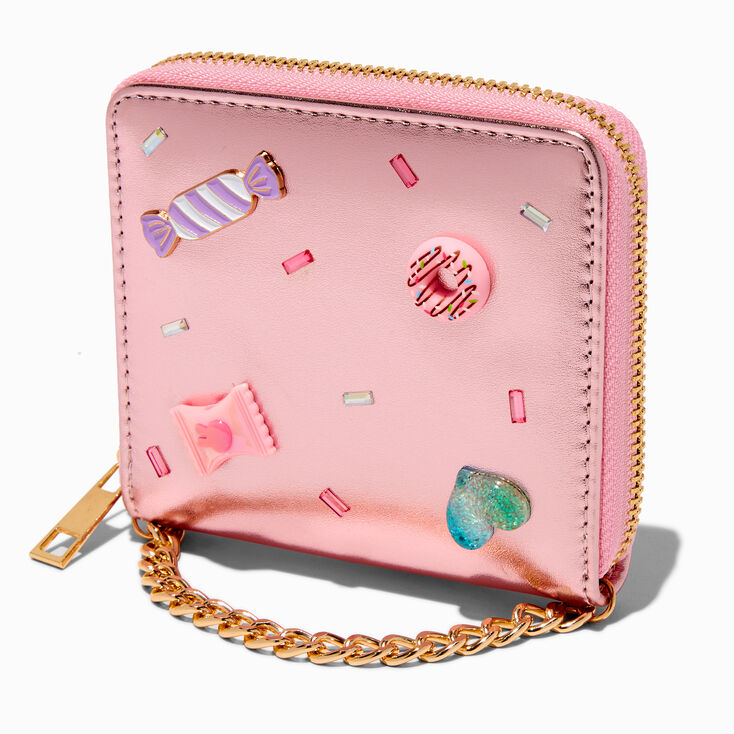 Snacks Holographic Pink Zip Around Wallet,