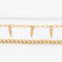 Lot de bracelets perles d&#39;imitation et pointes couleur dor&eacute;e - Lot de 3,