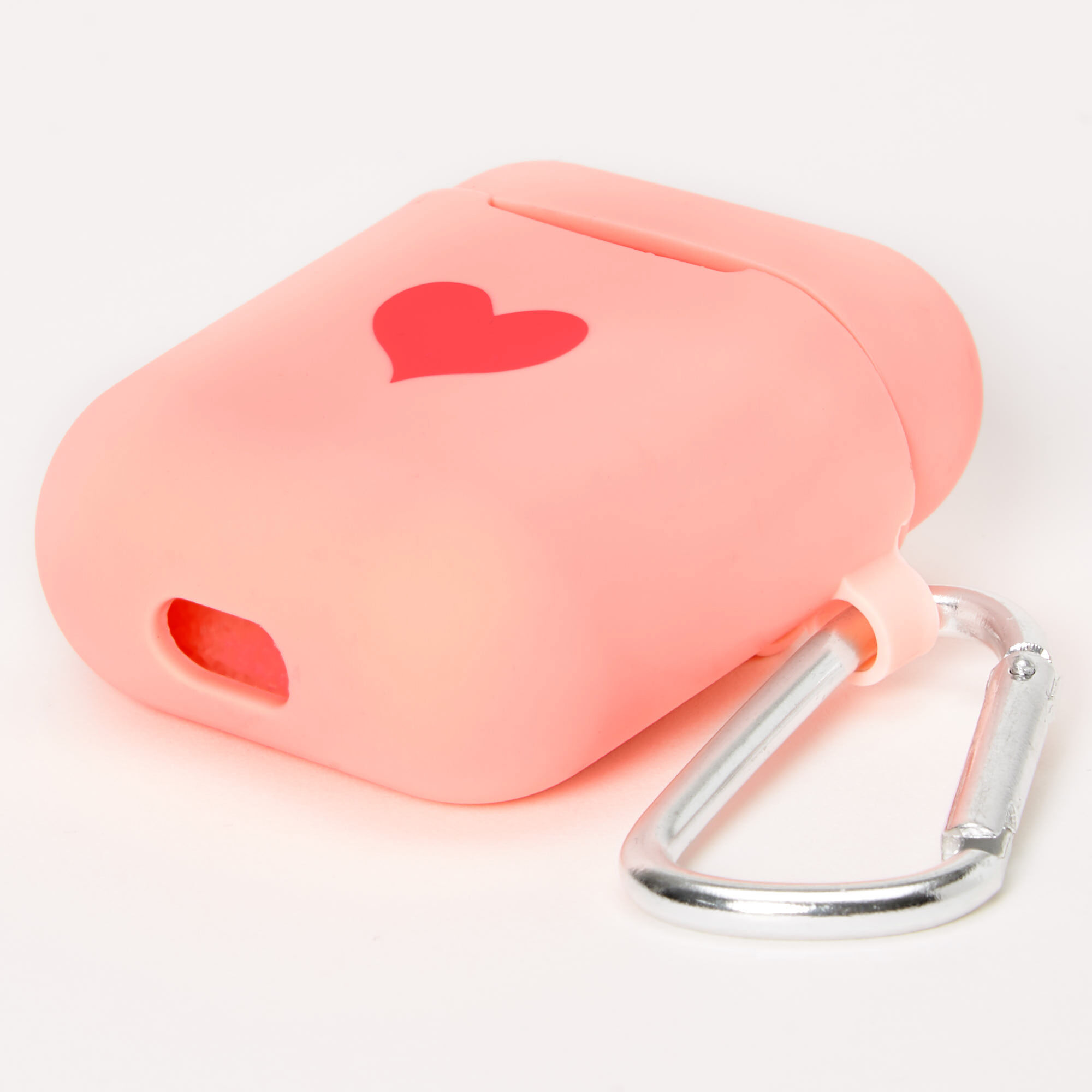 Étui pour écouteurs en silicone cœur rose - Compatible avec les Airpods® de Apple,