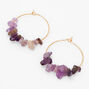 Purple Stone 25MM Gold Hoop Earrings,