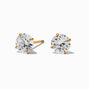 C LUXE by Claire&#39;s Gold-tone Titanium Cubic Zirconia Round Stud Earrings,