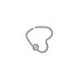 Silver Titanium 18G Heart Cartilage Hoop Earring,