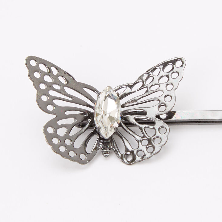 Silver Filigree Butterfly Hair Pins - 6 Pack,