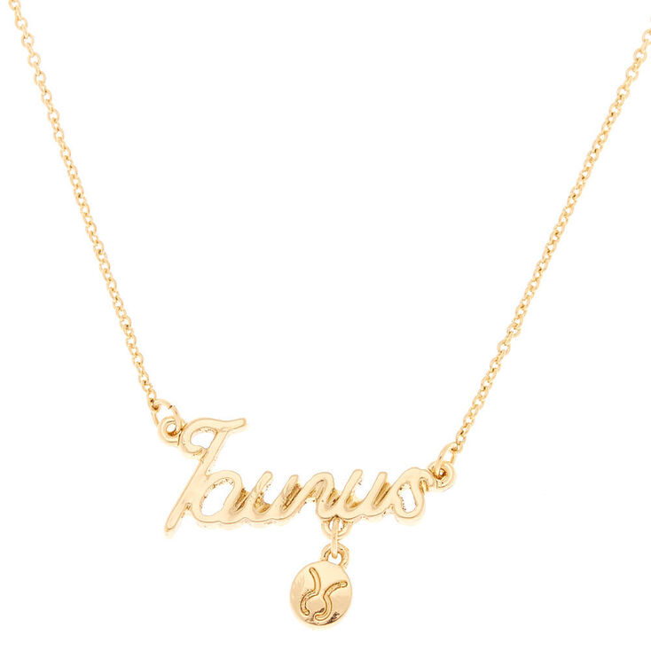 Claire's Collier à pendentif signe du zodiaque couleur doré – Taureau