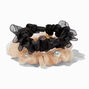 Sheer Pearl Ivory &amp; Black Hair Scrunchies - 2 Pack,