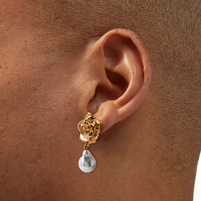 Gold-tone Chain Stud &amp; Hoop Earrings - 6 Pack,