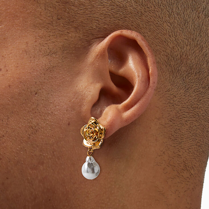 Gold-tone Chain Stud &amp; Hoop Earrings - 6 Pack,