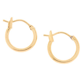 C LUXE by Claire&#39;s 18k Yellow Gold Plated 12MM Hoop Earrings,