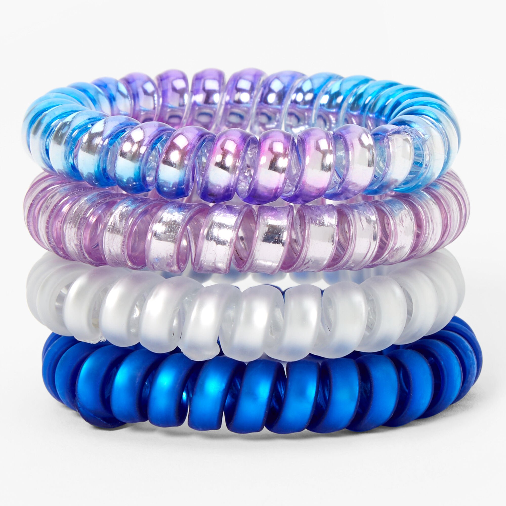 Claire's Girl's Hot Pink & Blue Coiled Hair Bobbles 
