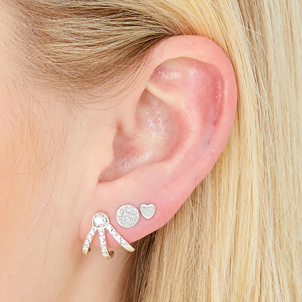 Silver Mixed Metal Piercing Party Set Claire s US