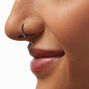 Black Titanium 18G Crystal Hoop Clicker Nose Hoop,
