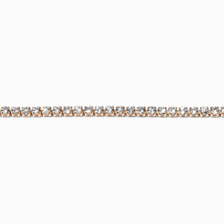 Rose Gold-tone Cubic Zirconia Tennis Bracelet,