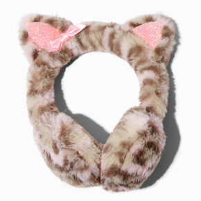 Claire&#39;s Club Pink Snow Leopard Ear Muffs,