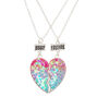 Best Friend Ombre Star Glitter Split Heart Necklaces,