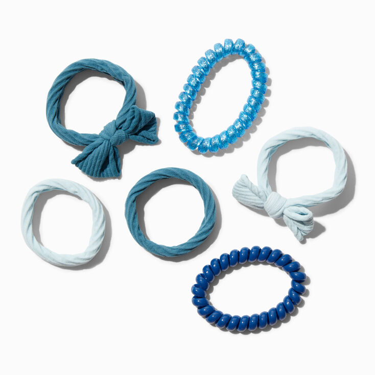 Bow Spiral Hair Ties - 6 Pack,