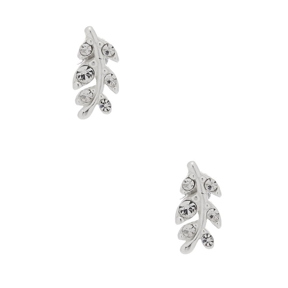 Clous d'oreille feuille en argent,