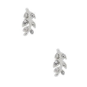 Clous d&#39;oreille feuille en argent,