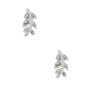 Clous d&#39;oreille feuille en argent,