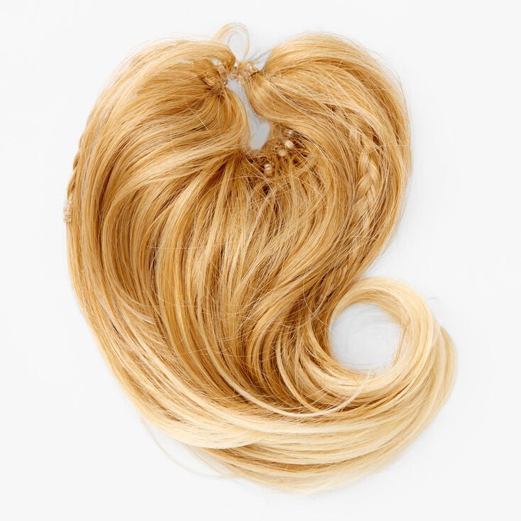 Blonde Straight Braided Faux Hair Bobble,
