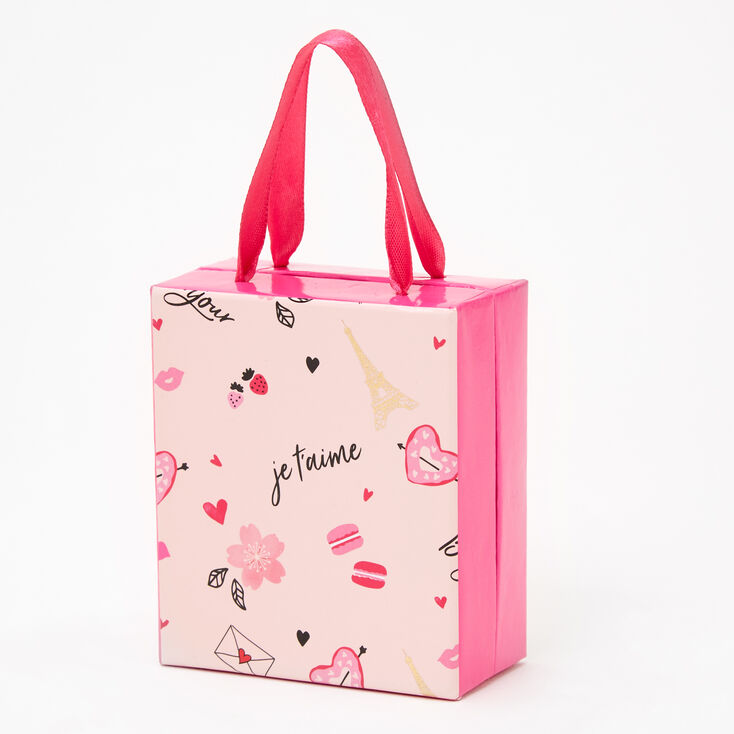Claire's Boîte cadeau Paris de taille moyenne - Rose