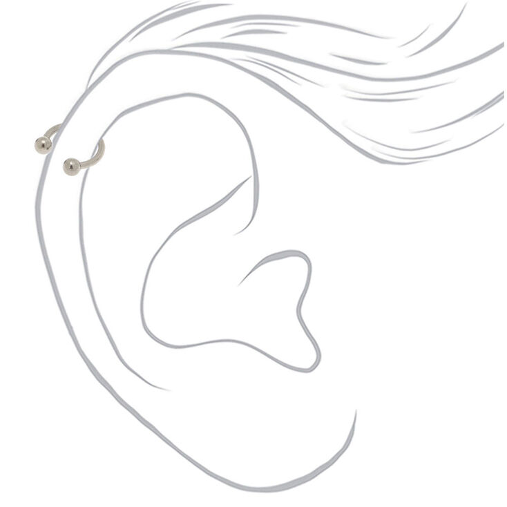 Silver-tone Titanium 16G Mixed Cartilage Earrings - 3 Pack,