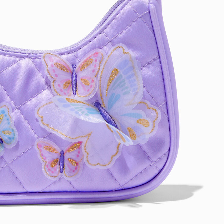Claire&#39;s Club Lilac Butterfly Shoulder Bag,