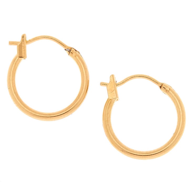 18K Gold Plated 14MM Hoop Earrings,