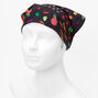 Fruits &amp; Veggies Silky Black Head Scarf,