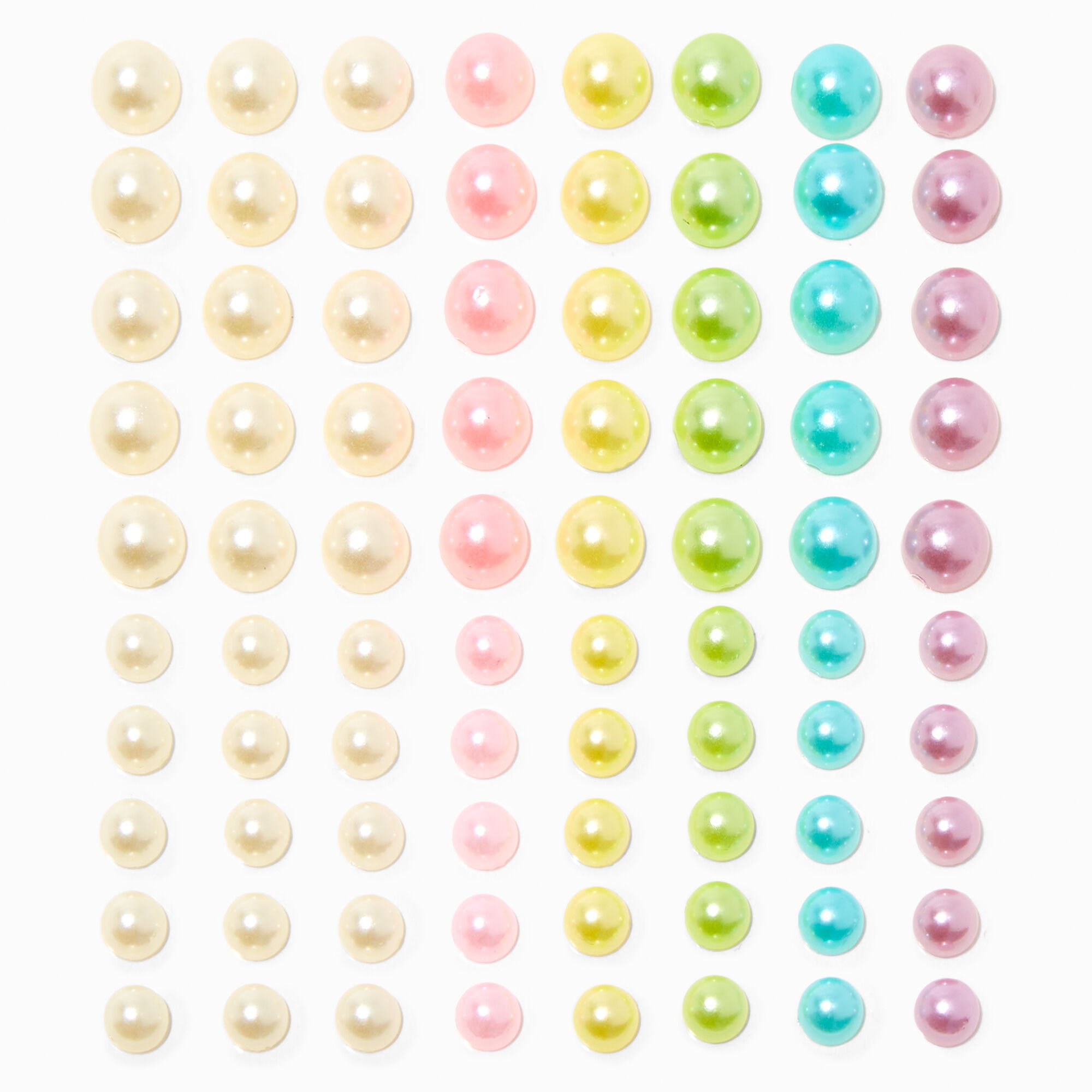 Pastel Rainbow Assorted Crystal Hair Gems - 80 Pack,