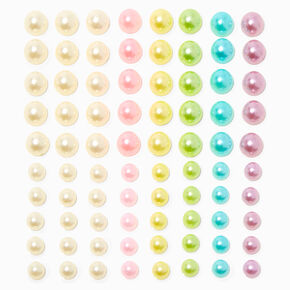 Pastel Rainbow Assorted Crystal Hair Gems - 80 Pack,