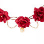 Gold Chain Flower Crown Headwrap - Burgundy,